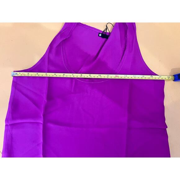 Krisa Revolve Magenta Pink Solid Scoop Neck Sleeveless Tunic Tank Top NWT - Picture 4 of 6